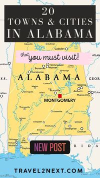 Alabama is packed with vibrant towns and cities! From the bustling streets of Birmingham to the charming vibes of Huntsville, there's something for everyone. Don't forget about Montgomery, Mobile, Tuscaloosa, and Auburn - all brimming with Southern charm!