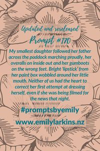 Fantastic updates of Emily's original writing prompts designed to get creative ideas flowing! #PromptsByEmily #WritingPrompts #WritingPrompt #StoryPrompts #WritingInspiration #Prompt #Prompts #StoryStarters #WritingInspiration #Prompt #Writing #CreativeWriting #CreativeWritingIdeas #EmilyLarkins #EmilyLarkinsAuthor #Preptober #AmWriting #WritersOfPinterest #ComedyPrompt #FamilyPrompt #ActionPrompt