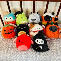 4.5" New Halloween 2022 Mini Squishmallows Bundle Includes: Gio The Gargoyle, Tomos The Wizard Frog, Paige The Pumpkin, Otto The Grim Reaper, Karlie The Devil Bat Fariq The Black Bat Cam The Vampire Cat, Emily The Candy Corn Bat, Winston The Scarecrow Owl, Calio The Cat With Pumpkin Costume All Brand New With Tags From Smoke And Pet Free Home