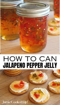 This fabulous Jalapeno Pepper Jelly is a great way to use up summer produce and is so handy to have on hand throughout the winter. It's fantastic on a ritz cracker with cream cheese.