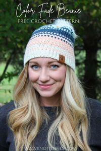 This easy, bottom-up striped crochet hat is simple to make, but the moss stitch gives it a unique color fade look. This free pattern can be customized to your colors and is perfect for crochet beginners! #freecrochetpattern #crochethatpattern #crochetgifts #easycrochetpatterns #slouchycrochethat