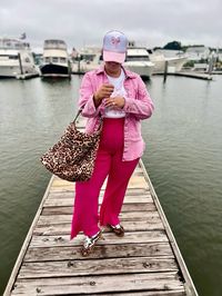 This is a 🛍️Shoppable🛍️ Pin!    Fall outfit, pink monochromatic outfit, bow outfit, midsize outfit, casual outfit Pink bow tee, pink jacket, pink wide leg pants, leopard sneakers midsize, curvy, outfit, idea, inspo, inspiration, outfit of the day, ootd, midsize ootd, curvy ootd, midsize outfit, curvy outfit, size 12, size 14, size 16, size18  #fall #pink #monochromatic #outfits #ootd #outfitoftheday #womenswear