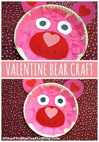 #gluedtomycrafts Paper Plate Valentine Bear - Valentine's Day Kid Craft Idea