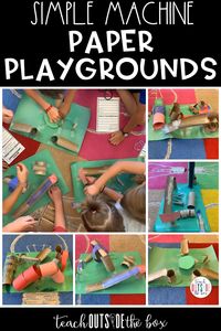 ELA Lessons and STEM Challenge to supplement The Recess Queen! Elementary STEM Activities | Simple Machine Paper Playgrounds