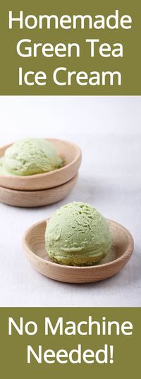 Homemade Green Tea (Matcha) Ice Cream - No Machine Needed! (from MelanieCooks.com)