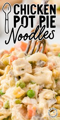 Chicken pot pie noodles is a one-pot dish that hits the spot every time. It is made using simple ingredients found in classic chicken pot pie such as fresh vegetables, chicken, and a hearty sauce but adds egg noodles to complete the dish.