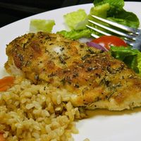 Simple Chicken Mayo with Parmesan and Bread Crumbs