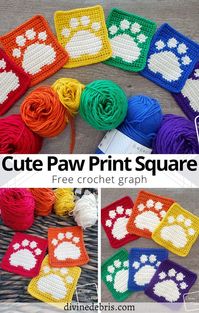 Free Cute Paw Square Crochet Pattern - Puppy Love!