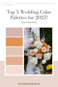 Planning a 2025 wedding? A peach-inspired wedding color palette is going to be a big trend for the year!