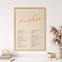 Fearless Printable Poster, Taylor's Version Digital Download, Fearless Lyrics, Taylor Swift Poster, Instant Download, Swiftie Gift