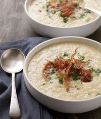 Potato and leek soup with parmesan Recipe | Good Food