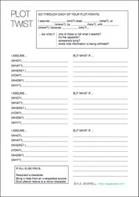 Use this writing worksheet to create a killer plot twist!