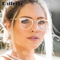 Upgrade your style quotient with the Ralferty Glasses Frame for Women. These clear eyeglasses frames are designed to accentuate your features and add a touch of elegance to your look. Whether you need them for vision correction or simply want to make a fashion statement, these frames are the perfect choice. The acetate frame material not only ensures durability but also provides a lightweight and comfortable fit. You can wear them for hours without experiencing any discomfort. The solid pattern