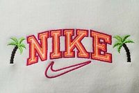 Vintage tropical Palm Tree Neon Pink Orange Embroidered Nike Hoodie S M L Adult | eBay