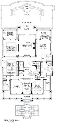 European Style Villa Coastal House Plan | 5 Bedroom Homeplan