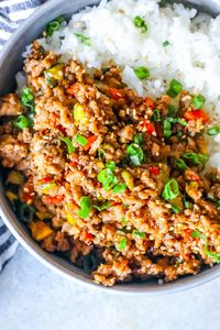 Easy Mongolian Turkey and Rice Bowls Recipe - Sweet Cs Designs