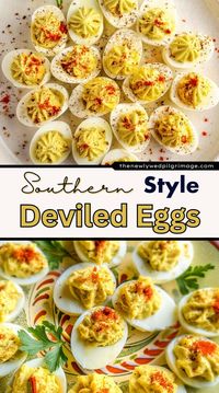 Southern Style Classic Deviled Eggs Recipe With Fun Toppings - The Newlywed