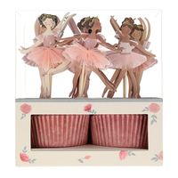 PRICES MAY VARY. Pink tulle embellishments Shiny gold foil details Pink patterned cupcake cases Wooden cocktail sticks Pink patterned cupcake cases Why have plain cupcakes when you can have ones decorated with beautiful ballerinas with pink tulle skirts? The kit makes treats perfect for a ballerina party.