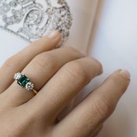 Vintage 1940s Cartier Emerald Engagement Ring