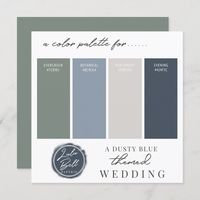 Dusty Blue Green Navy & Gray Color Palette Card Size: 5.25" x 5.25". Gender: unisex. Age Group: adult. Material: Semi-Gloss.