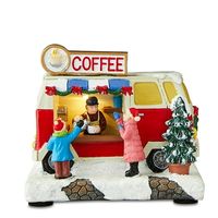 Add fun and whimsy to your holiday village with the Holiday Time Christmas Village LED Food Truck. This fun food truck is lit with LED lights and depicts a wintry scene with two people ordering coffee from the figure inside the food truck. Set up your other Christmas village shops, houses, and citizens then add this food truck wherever your heart desires. Durably crafted to be used year after year, this festive scene can also be used in a variety of other seasonal decorations. Be sure to check out all the joyful Christmas decorations from Holiday Time like inflatable characters, pre-lit Christmas trees, colorful wreaths, and more. Express your love for the most wonderful time of the year when you decorate with this Holiday Time Christmas Village LED Food Truck. Color: Multicolor.