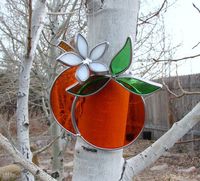 Stained Glass Oranges with Orange Blossom by Firefallvisions