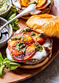 Peach Caprese Burgers