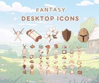 Transform your desktop with this enchanting fantasy themed icon set! 🌟⚔️This set includes 48 icons compatible for both Windows and Mac users. This is ONLY icons, check out the FULL 26 fantasy land wallpapers desktop set + desktop icons in my shop at this link!: https://www.etsy.com/listing/1730847456/fantasy-land-desktop-set-wallpapers?click_key=7035d035bd4e02af66bbb65710bab3a2762954c2%3A1730847456&click_sum=627c82b6&ref=shop_home_active_1&pro=1&sts=1 🌿WHAT IS INCLUDED:  -48 ico format icons f