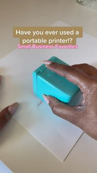 The cutest little printer 😍   • From PYDLife.com  • It connects to your phone and you can upload images and print whatever you want!  • I love this for business packaging  What do you think!? Would you try it?