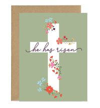 He Has Risen Greeting Card | Show someone you love them with a beautiful Easter greeting card. Folded card, blank inside, envelope included. Available as a single card or set of 2-15 greeting cards. Find more holiday and everyday greeting card styles at digibuddha.com | Designed exclusively by Digibuddha Paper + Gifts #digibuddha