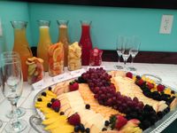 Mimosa bar for Bridal Suite at The Wedding Garden. The perfect way to start the day.