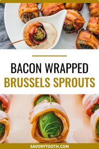 Bacon wrapped brussels sprouts with balsamic mayo dip — This is one of my favorite fall/Thanksgiving appetizers: roasted brussels sprouts wrapped with crispy bacon slices and dipped in a balsamic vinegar and mayonnaise sauce. Low carb and keto friendly.