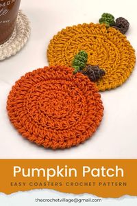 Craft a festive set of pumpkin-shaped coasters with the Pumpkin Coasters Crochet Pattern. This easy tutorial shows you how to create cute coasters featuring a leaf, ideal for tea and coffee cups. Perfect for fall, these coasters make charming Thanksgiving and Halloween decorations and are lovely gift ideas. Embrace the season with this fun crochet pattern.