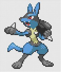 Lucario perler bead pattern