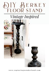 I love my Berkey, but I am definitely short on counter space. I had this vision of a beautiful ornate victorian style stand that would fit in with my aesthetics. So when I found the perfect wooden pedestal at a thrift store I decided to build a vintage-inspired Berkey Water Filter Floor Stand! All the details, resources, and details on the blog... #berkeywaterfilter #customberkeystand #diyprojects