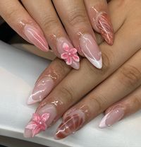 one of my favourite summer ➡️ fall sets 🤎🌸 • • @bornprettyofficial polygel AB01 • • • #nails #boltonnailtech #caledon #nailart #naildesign #fallnails #bramptonnailtech #caledonnailtech #nailsoftheday #polygelnails #gtanailtech #polygel #polygelnailtech