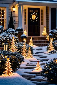 Make a lasting holiday impression with outdoor trees, oversized ornaments, and spectacular lights.
