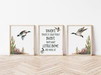 This beautiful mallard duck hunting wall art set is perfect for a little boy's nursery or for a sloth themed playroom. AVAILABLE IN TWO OPTIONS: ♥ Set of 3 Prints  -Printed in highest quality inks on 175 gsm fine art paper -Matte finish -These come unframed so that you can finish them with your favorite set of frames ♥ Set of 3 Canvases -Printed in highest quality inks on a natural cotton 400gsm canvas -Ultrasmooth Matte Finish -These come ready to hang for effortless finishing of your room Find the Coordinating Items Here: https://www.etsy.com/shop/SweetBabyDays?ref=seller-platform-mcnav&search_query=A540 At Sweet Baby Days, all Items are promptly made to order so cancellations and refunds are not possible. Please don't hesitate to reach out if you have any questions or concerns.  Thank y