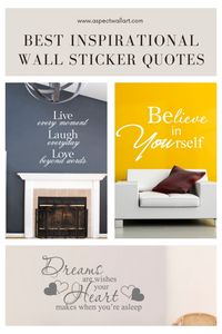 For the perfect motivational or inspirational wall sticker quotes look no further. To make an immediate eye catching impact on your walls, simply add one of these quotes to any room within your home, office or business premises to inspire everyone who sees them.  With numerous colour and size options to choose from it is easy to match or compliment your décor and make the best use of your available space. Every order receives a free application spreader and detailed step by step fitting instructions, to make fitting them a simple and stress free task.