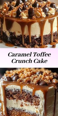 Chocolate Caramel Toffee Crunch Cake: Indulge in the irresistible combination of chocolate, caramel, and toffee with this decadent cake.