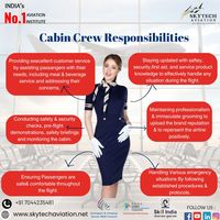 Cabin crew workers are responsible for much more than just serving meals and maintaining passenger comfort. These devoted professionals perform an important role in assuring the safety, security, and well-being of airline passengers.  Enroll now to acquire fresh abilities that will support you in achieving your objectives.  Prepare to set out on a path of growth and learning with our certified online courses. Watch this space for updates!  The Pan-India Institute To Realise Your Dreams, Skytech Aviation  Ensure your place in the courses we have coming up. Now is the start of your growth to the stars! 🌥️  📍 Come See Us at Our Campuses in Delhi, Lucknow, Ahmedabad, Kolkata, Ranchi, Patna, and Raipur.  📞 Website: www.skytechaviation.net 🌞 Admissions: +91 70442 35481