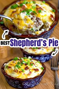 Ground Beef shepherd's pie is very easy to make for dinner. It's made with simple ingredients and topped with cheese! The perfect family dinner recipe to make during the holiday season.