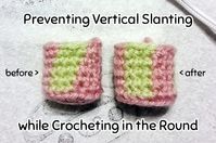 To get that vertical stripe effect without the stitches slanting, do all your single crochets in the front loop only.