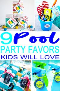 Pool Party Favor Ideas! Looking to create the best party favors for a pool theme party? Check out the coolest and unique party favor ideas for any swimming or pool party. DIY ideas, candy, favor bags & goodie bag, beach towels, the list is endless. Boys and girls will love to take any of these ideas home as a gift. Give the kids the best party favors!