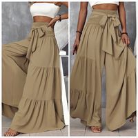 Shirred Waist Tie Front Ruffle Hem Wide Leg Pants Ships In 7-10 Days~All Purchases Are Shipped With A Special Gift 100% Polyester Slight Stretch Loose Fit Wide Leg Size Tags Are In Letters S-(4) M-(6) L-(8/10) Xl-(12) Do You Love? Anthro Festival Preppy Casual Mumu Revolve Spell Reformation Puff Popular Swim Contemporary Layering Free People Cami Dress Top Events Lulu Vacation Beach Contemporary Anniversary Boat Weekend Pool Swim Night Out~Then Visit My Store