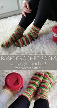 Basic Crochet Socks Pattern | Hooked on Homemade Happiness