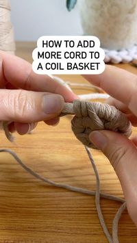 Here’s how I add more cord to my coil baskets! #coilbasket #weavebasket #basketweaving #basketmaking #basketmaker #handmade #diyhomedecor #homedecor #macramecord #coilbasketry #easterbaskets