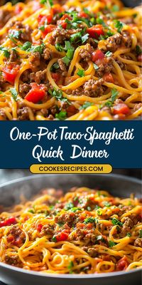 Combine your love for tacos and pasta in this One-Pot Taco Spaghetti! This easy and flavorful dish is perfect for busy weeknights, combining ground beef, taco spices, and spaghetti in a single pot for minimal cleanup. It’s a hearty meal the whole family will love! 😍 #TacoSpaghetti #OnePotMeals #EasyDinner