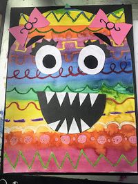 Elements of the Art Room: Kindergarten Line Painting Monsters