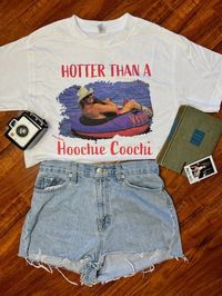 💘Hotter Than A Hoochie Coochie Crop Top Tee .:relaxed fit .:100% cotton .:made in U.S.A!! .:ships in 1-3 Days .:high quality print Model is wearing small x